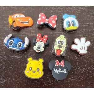 9 pc Disney Characters Shoe Charms for Croc Bracelet Shoes Wristband Girl Boy